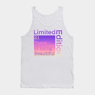 21 Year Old Gift Gradient Limited Edition 21th Retro Birthday Tank Top